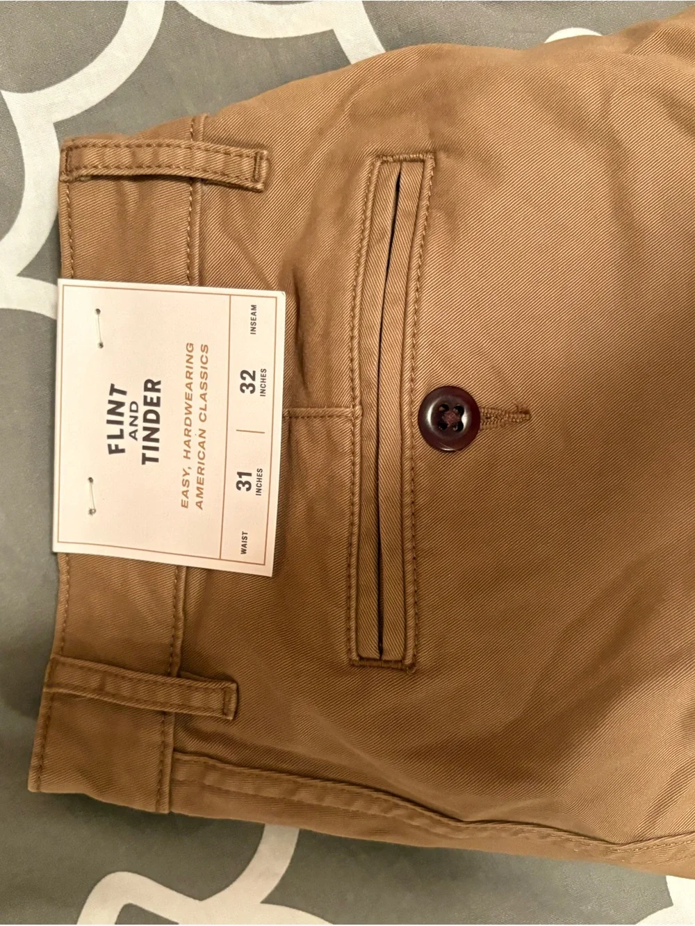 Flint and Tinder Men's Khaki Chinos - Classic Everyday Fit